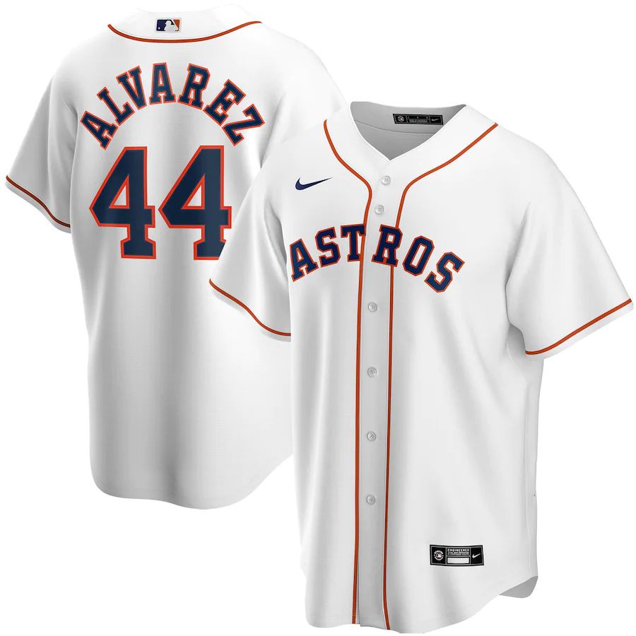 Mens Houston Astros 44 Yordan alvarez Nike White Home Replica Player MLB Jerseys